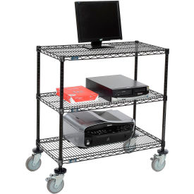 Nexel™ 3-Shelf Mobile Wire Computer LAN Workstation 36