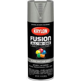 Krylon Fusion All-In -One Combination Aerosol Paint & Primer Gloss Vintage Gray 12 oz. K02726007 - Pkg Qty 6