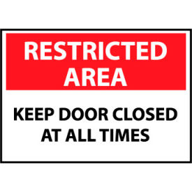 Restricted Area Aluminum - Keep Door Closed At All Times RA13AB