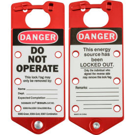 Brady® 22075-R Labeled Lockout Hasp 1-27/64