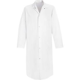 Red Kap® Gripper-Front Butcher Frock W/o Pockets White Polyester/Cotton Twill M 4006WHRGM