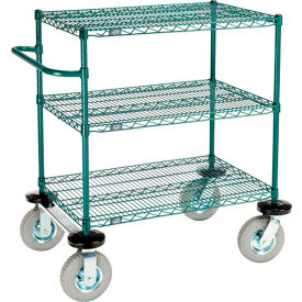 Nexel® 3 Shelf Push Cart Poly-Green36