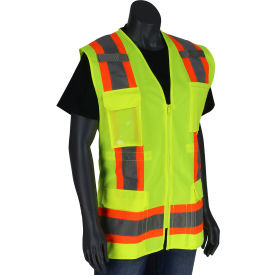 Pip® Contoured Surveyors Vest w/ Solid Front & Mesh Back Class 2 S Hi-Vis Yellow 302-0512-LY/S