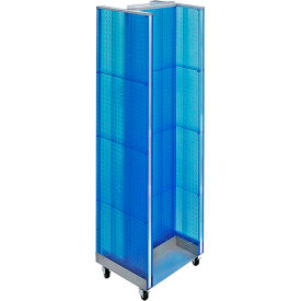 Global Approved 700431-BLU H-Shaped Pegboard Display W/Wheel Base 16
