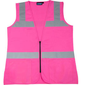 ERB® Girl Power At Work™ S721 Non-ANSI Women's Safety Vest Zipper Closure XL Pink WEL61912HPXL