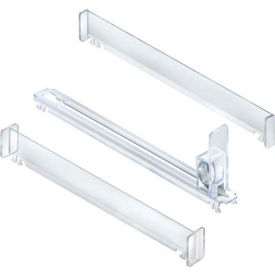 Global Approved 225912 10 Compartment Tall Spring-Loaded Pusher Track Kit CLR 1-Pack 225912