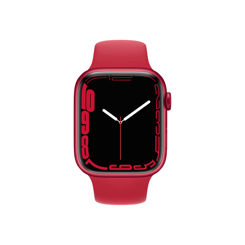 Apple Watch Series 7 (GPS + Cellular) - (PRODUCT) RED - 45 mm - red aluminum - smart watch with sport band - fluoroelastomer - red - band size: Regular - 32 GB - Wi-Fi, Bluetooth - 4G - 1.37 oz MPN:MKJC3LL/A