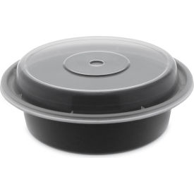 Pactiv Evergreen VERSAtainer Microwavable Container 16 oz. Capacity Black/Clear 150/Carton NC718B