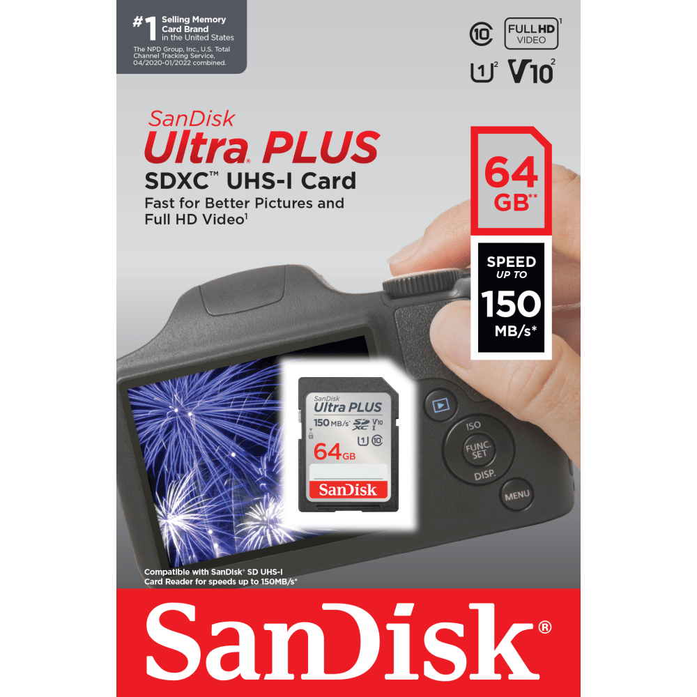 SanDisk Ultra PLUS SDXC UHS-I Card, 64GB MPN:SDSDUWC-064G-AN6IN