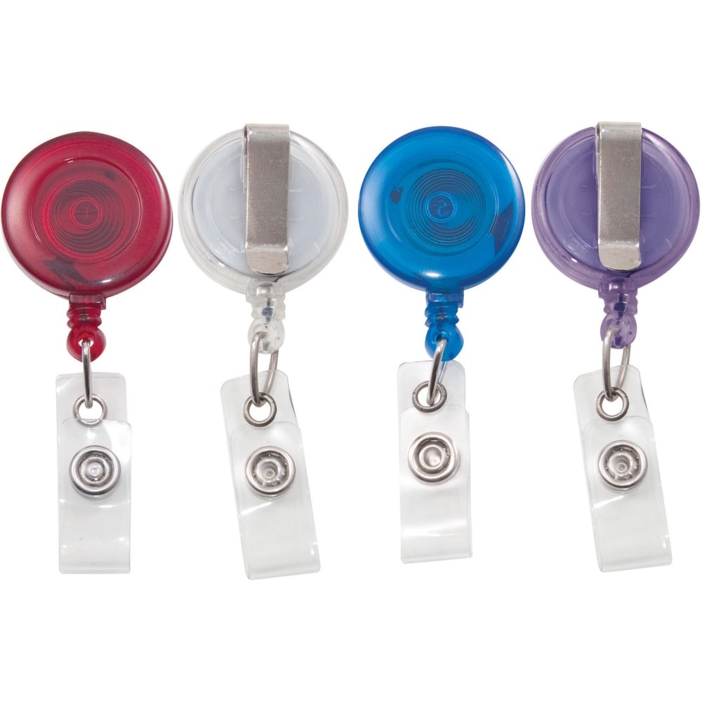 Advantus ID Card Retractable Reel, 0.3inH x 1.3inW x 0.6inL, Assorted, 20 / Pack MPN:97759