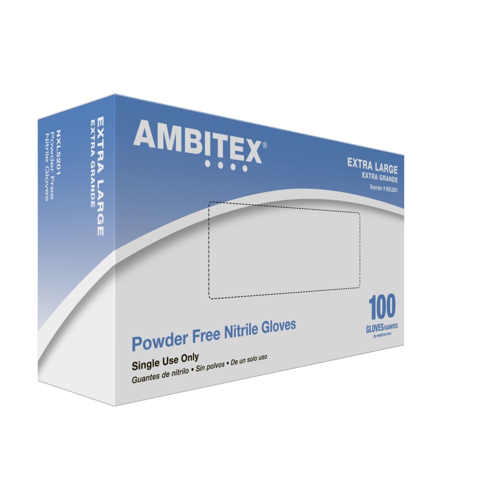 Powder-Free Nitrile Gloves, X-Large, Box Of 100 MPN:F10001524