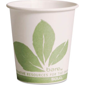 SOLO® Bare Eco-Forward Treated Paper Cold Cups 3 oz Bare Design 100/Sleeve 50 Sleeves/CT 44BB-JD110