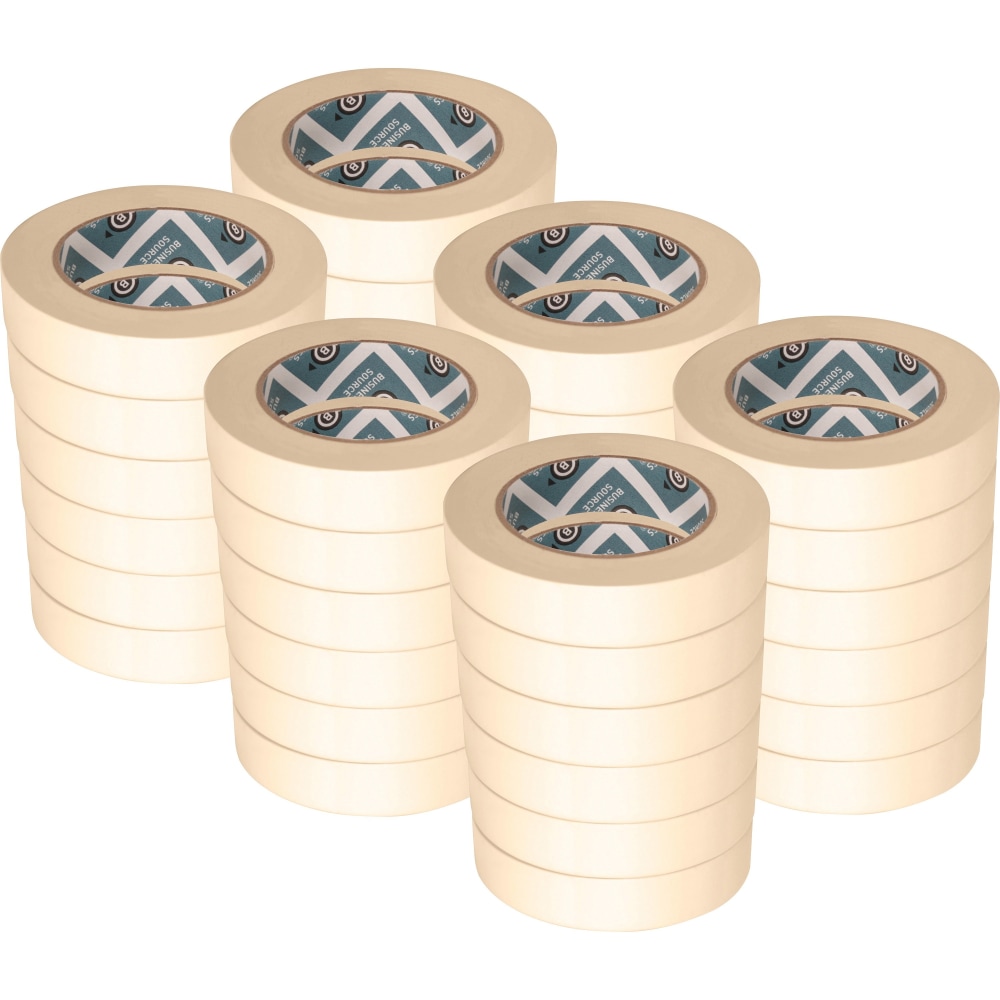 Business Source Utility-purpose Masking Tape - 60 yd x 1in- 3in Core - Tan - Crepe Paper Backing - Pressure Sensitive - - 16461CT MPN:16461CT