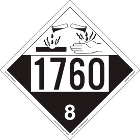 LabelMaster®ZEZ41760 Corrosive Placard UN 1760 Removable Vinyl 25/Pack ZEZ41760