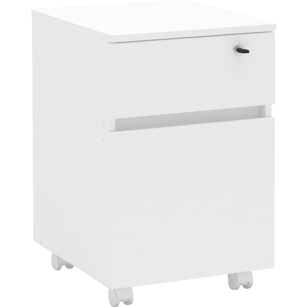 Boahaus Osaka 18inD Vertical 2-Drawer Mobile File Cabinet, White MPN:4301-23