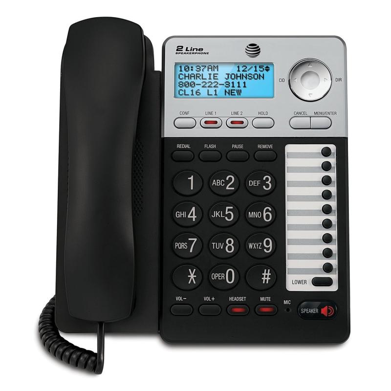 AT&T ML17929 2-Line Corded Phone with Caller ID/Call Waiting, Black MPN:ML17929