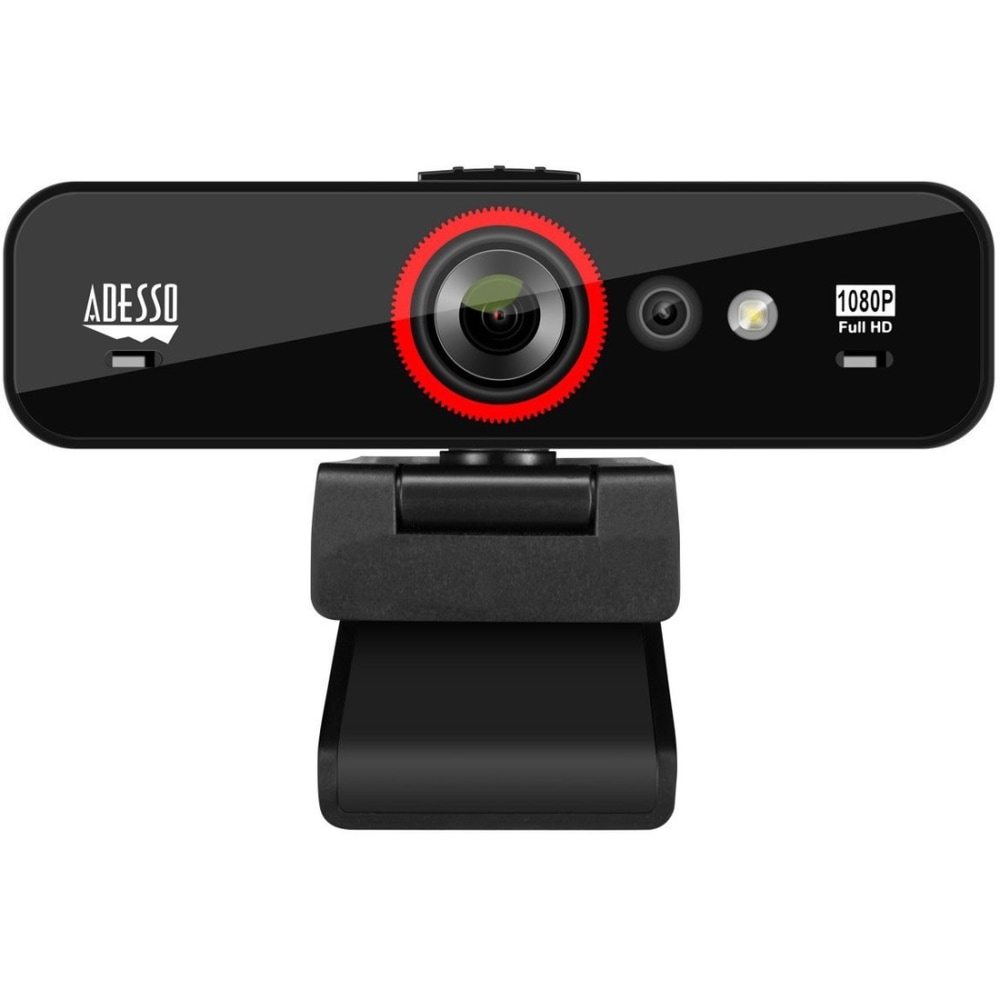 Adesso CyberTrack F1 Webcam - 2.1 Megapixel - 30 fps - USB 2.0 - 1920 x 1080 Video - CMOS Sensor - Fixed Focus - 120 deg. Angle - Microphone - Monitor, Notebook, TV - Windows 10 MPN:CYBERTRACK F1