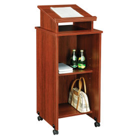 Interion® Mobile Podium / Lectern in Mahogany Finish 630MH248