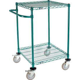 Nexel® 2 Shelf Push Cart Poly-Green24