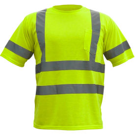 Utility Pro™ Hi-Vis S/S Pocket T-Shirt ANSI Class 3 XL Lime UHV302-XL-Y