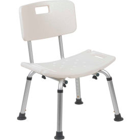 Flash Furniture Hercules Series Adjustable Height Bath Chair with Back White HY3500L-WH-GGDC-