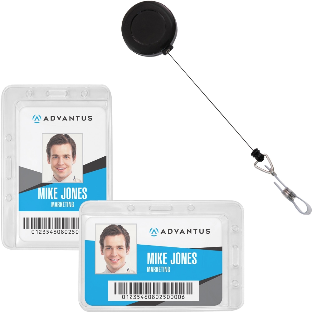 Advantus Antimicrobial ID & Security Pack - Horizontal/Vertical - 1 / Pack - Multicolor MPN:76096