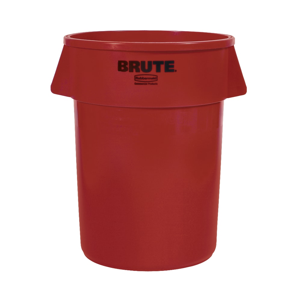 Rubbermaid Brute Round Plastic Trash Can, 31 1/2in x 24in, 44 Gallons, Red MPN:264300-RED