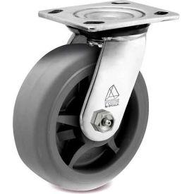 Bassick® Prism Stainless Steel Swivel Caster - Thermal Plastic Rubber - Flat Tread - 8