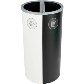 Busch Systems Spectrum Ellipse Slim Double Recycling Station For Waste 16 Gallon Cap. White/Black 101178