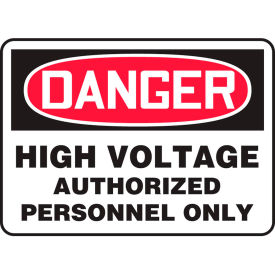 Accuform MELC135VA Danger Sign High Voltage Authorized Personnel Only 10