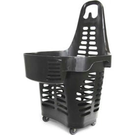 Versacart® Gendouble Black Rolling Basket 55 Liter with 4 Swivel Wheels 201-55L 4S BLK