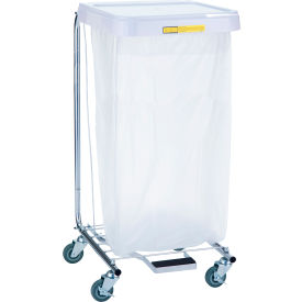 R&B Wire Medium Duty Hamper With Foot Pedal Steel White 692
