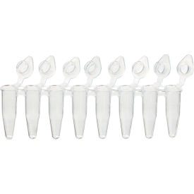 DiamondLink 0.2mL 8-Strip Tubes with Individually-Attached Flat Caps Clear 120/Pack PCR-DL-02F