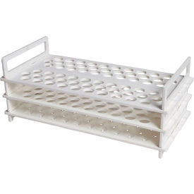 United Scientific® 3-Tier Test Tube Rack For 16mm Tubes Plastic 62 Places White Pack of 2 77718