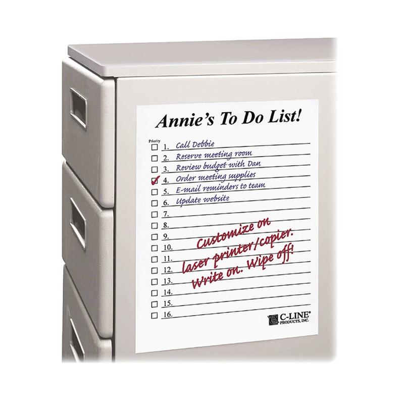 C-Line Self-Stick Dry-Erase Sheets, 8 1/2in x 11in, White, Box Of 25 MPN:57911