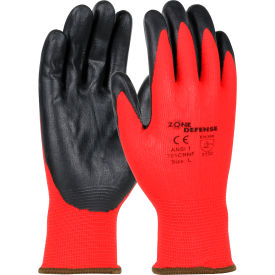Zone Defense™ Red Nylon Shell Coated Gloves Black Nitrile Palm Coat Small 701CRNF/S - Pkg Qty 12