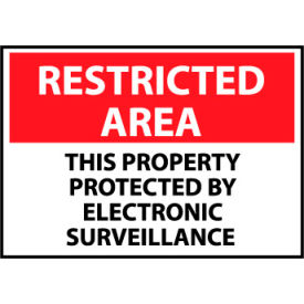 Restricted Area Aluminum - This Property Protected By Electronic Surveillance RA28AB