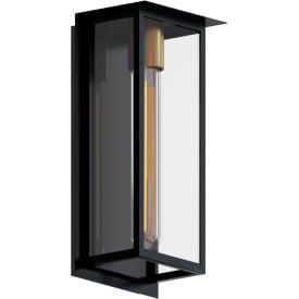 Ambiate Elise Modern Outdoor Wall Sconce Light Fixture E26 Medium Base 40W Black/Gold AL10026WS