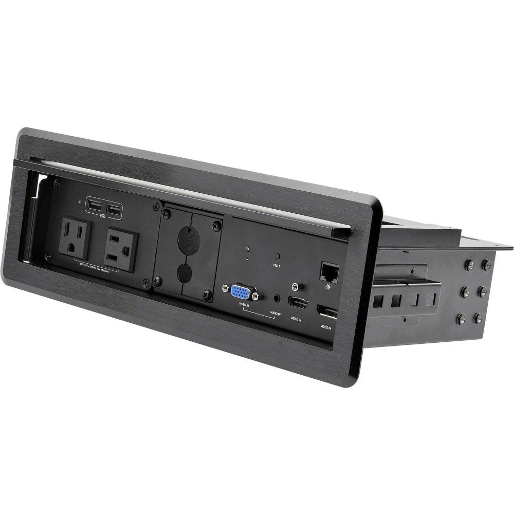 StarTech.com Conference Table Box for AV Connectivity & Charging, 4K HDMI/DP or VGA, GbE, Audio, Power Center w/ 2x USB & 2x UL AC Outlets MPN:KITBXAVHDPNA