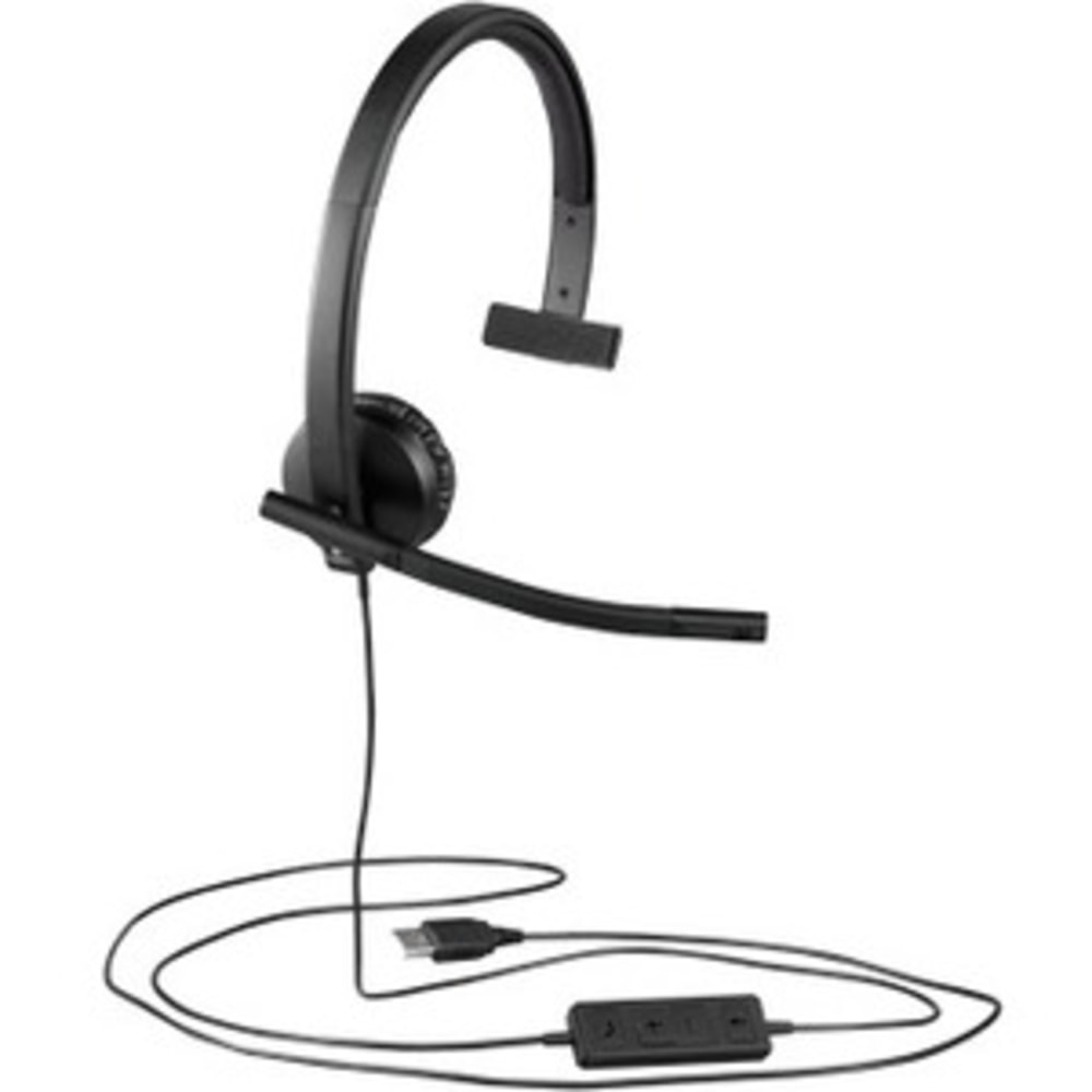 Logitech USB Headset Mono H570e - Mono - USB - Wired - 31.50 Hz to 20 kHz - Over-the-head - Monaural - 981000570 MPN:981-000570