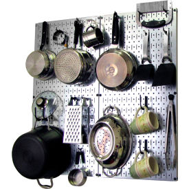 Wall Control Kitchen Pegboard Pack Storage & Organization Kit Galvanized Black 32
