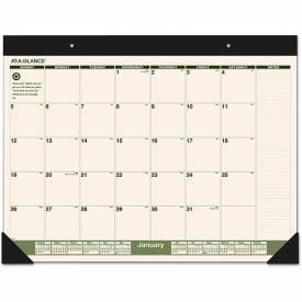 AT-A-GLANCE Recycled Monthly Desk Pad 22 x 17 Black Binding & Corners 12-Month(Jan to Dec) 2026 SK32G00