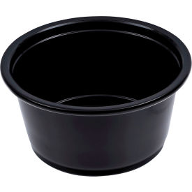 Boardwalk® Souffle/Portion Cups 2 oz Polypropylene Black 125 Cups/Sleeve 20 Sleeves/case BWKPRTN2BL