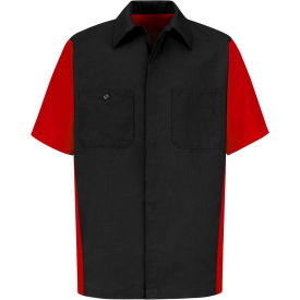 Red Kap® Men's Crew Shirt Short Sleeve M Black/Red SY20 SY20BRSSM