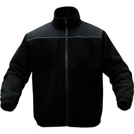 GSS Onyx Enhanced Visibility Full Zip Jacket Polyester Fleece Black 3XL 7553-3XL