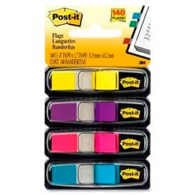 Post-it® Flags Small Page Flags in Dispensers 0.5x1.75 Four Colors 35/Color 4 Dispensers/PK 6834AB