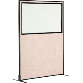 Interion® Freestanding Office Partition Panel with Partial Window 48-1/4