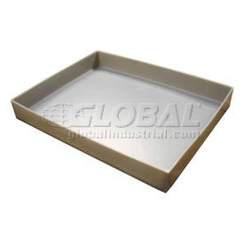 Rotationally Molded Plastic Tray 21-1/2x17x1-1/2 Gray GMT
