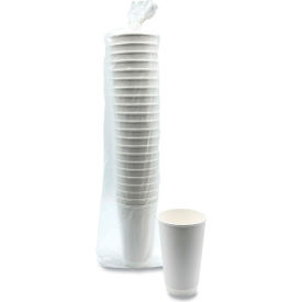 Boardwalk® Paper Hot Cups Double-Walled 16 oz. Capacity White 25/Carton BWKDW16HCUPPK