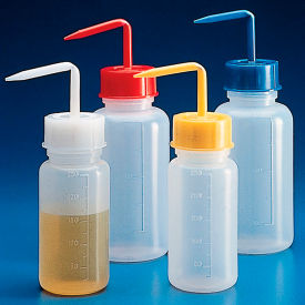 Wash Bottle Squeeze with Wide Mouth Screwcap PE 500mL Blue 10/Pack 601638B